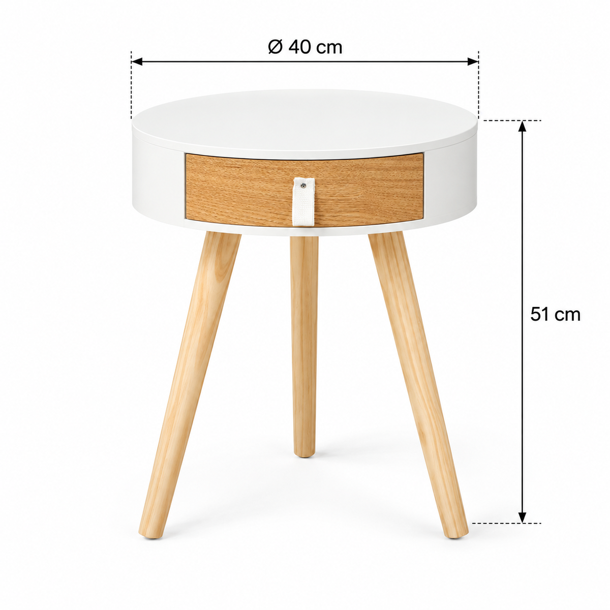 Mesa Lateral Trend Color Blanco (Con Detalles Estéticos)