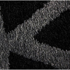 Tapete decorativo Shaggy Supreme Geometric negro 200x290 cm, alfombra suave tipo shaggy con diseño geométrico ideal para sala o recámara
