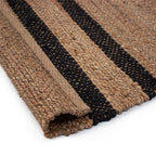 Tapete Yute Lotus black con textura natural y diseño contemporáneo ideal para sala o recámara en espacios modernos