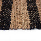 Tapete Yute Lotus black con textura natural y diseño contemporáneo ideal para sala o recámara en espacios modernos