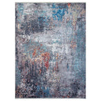 Tapete decorativo Paris 0017 gris/azul, alfombra moderna de polipropileno con diseño elegante ideal para sala o recámara