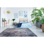 Tapete decorativo Paris 0017 gris/azul, alfombra moderna de polipropileno con diseño elegante ideal para sala o recámara