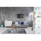 Tapete decorativo Paris 0017 gris/azul, alfombra moderna de polipropileno con diseño elegante ideal para sala o recámara