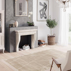 Tapete decorativo Rome beige 120x170 cm, alfombra moderna de polipropileno con diseño elegante ideal para sala o recámara