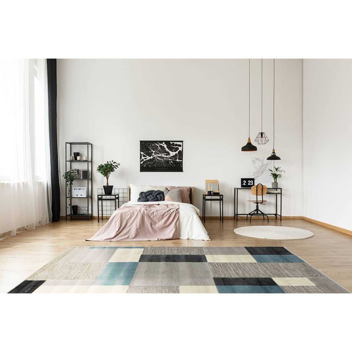 Tapete decorativo shift cuadros chicos azul (2)