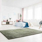Tapete Shaggy Touch lavable verde 120x170 cm con textura suave y diseño contemporáneo ideal para sala o recámara en espacios modernos