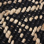 Tapete Yute Ebony zig zag con textura natural y diseño contemporáneo ideal para sala o recámara en espacios modernos