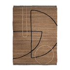 Tapete Yute Trace natural con textura natural y diseño contemporáneo ideal para sala o recámara en espacios modernos