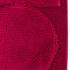 Set de tapetes baño Silk 3 piezas fucsia con textura suave y diseño contemporáneo ideal para baño en espacios modernos