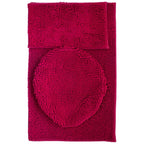 Set de tapetes baño Silk 3 piezas fucsia con textura suave y diseño contemporáneo ideal para baño en espacios modernos