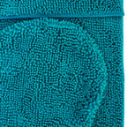 Set de tapetes baño Silk 3 piezas turquesa con textura suave y diseño contemporáneo ideal para baño en espacios modernos