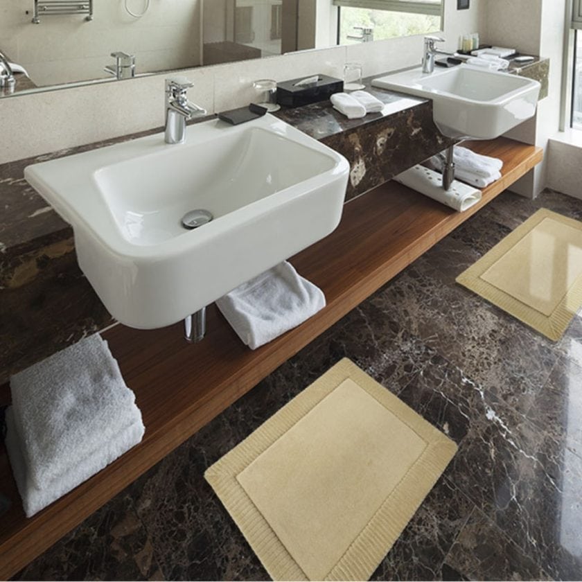 Frame bath mat beige 40x60 cm (1)
