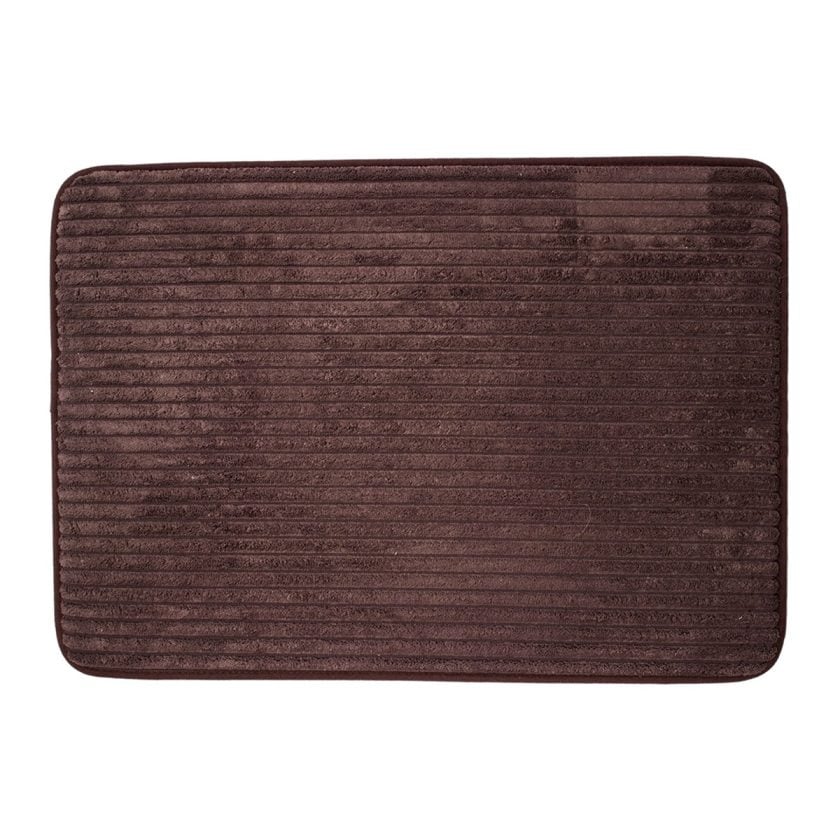 Tapete baño memory foam lines choco cla 50x70 cm (1)